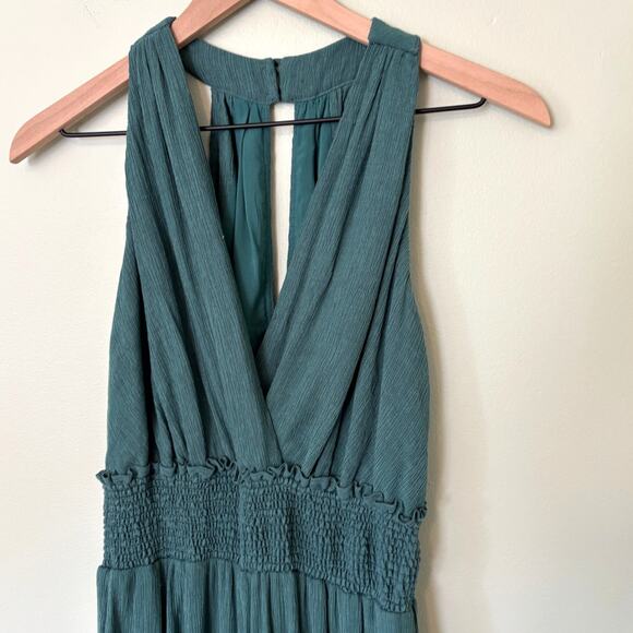Anthropologie Bionda Plisse Jumpsuit Size Medium Turquoise - Picture 5 of 13